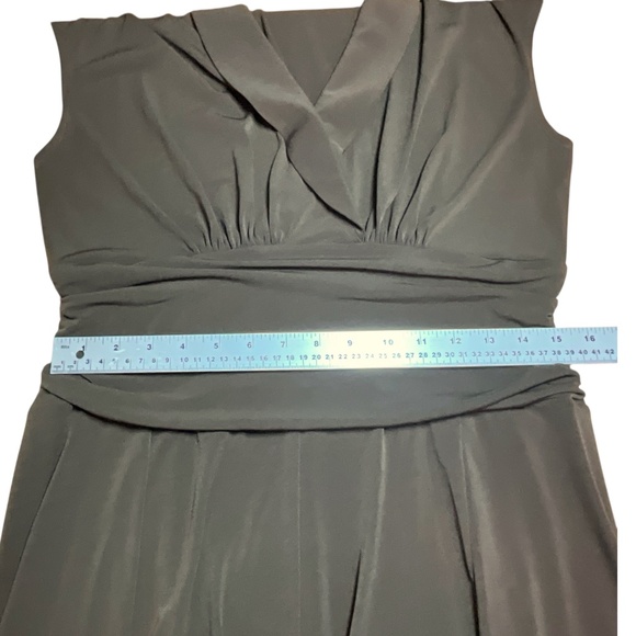 COLDWATER CREEK Slinky Jersey Knit Sleeveless Chocolate Brown Midi Dress Sz 14 - Picture 7 of 10